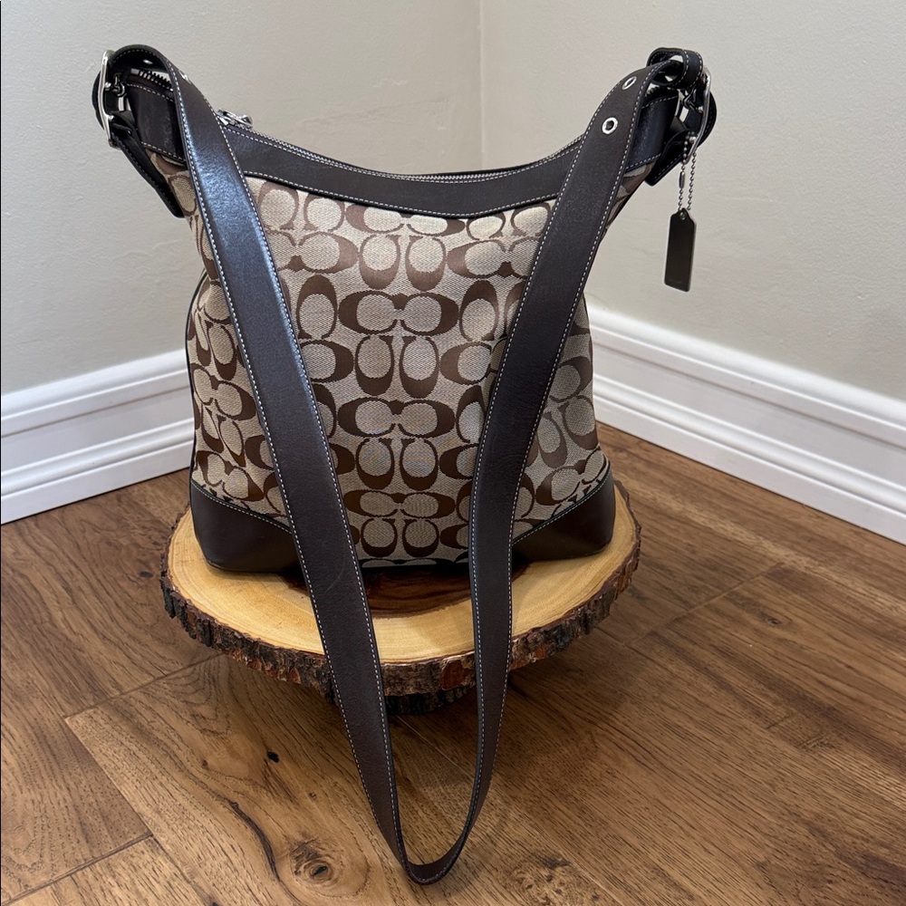 Coach Signature Brown and Cream Bag